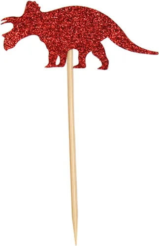 Vista 2 de 24pcs Dinosaur Cake Toppers Paper Party Cake Toppers Halloween Season