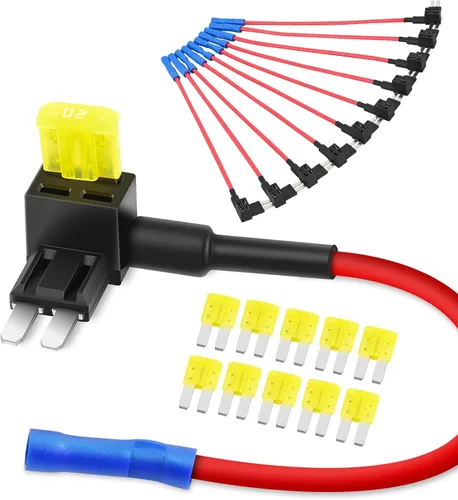 Vista 12 de Nilight - 50034R - Adaptador de fusible de 12 V para automóvil Add-A-Circuit, mini Atm Apm Blade Fuse Holder con 120 piezas Mini Blade Fusible