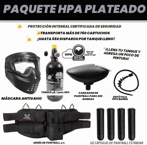 Vista 2 de Maddog Tippmann Cronus Basic Paintball Gun Marker and Accessory Starter Packages [HPA] Marker, 48ci/3000psi Compressed Air Tank, Mask, Hopper