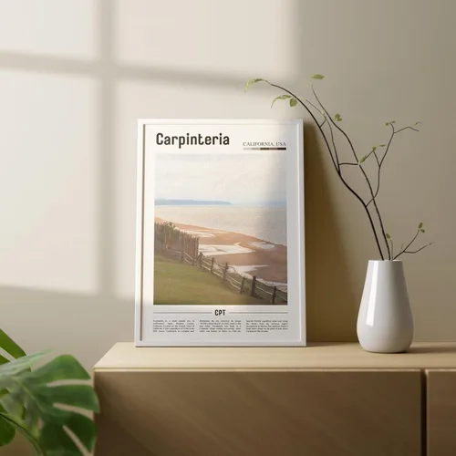 Vista 4 de Carpinteria Print, Carpinteria Poster, Carpinteria Wall Art, Oil Painting Poster, City Print, City Artwork, Travel Artwork, Travel Wall Art