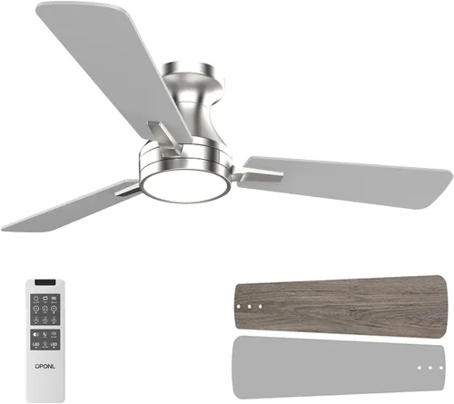 Vista 10 de OPONL 42 inch Low Profile Ceiling fan with Light and Remote Control Negro