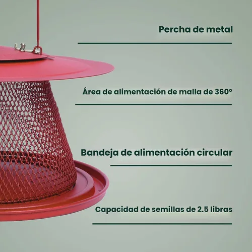 Vista 3 de No/No Red Cardinal c00322 alimentador de aves, Paquete de 1, Rojo