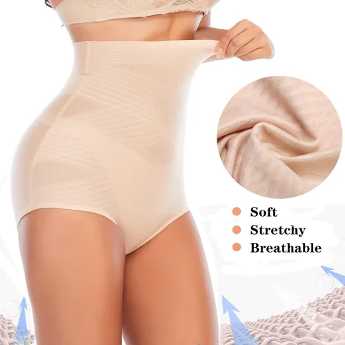 Vista 3 de Werena Ropa interior moldeadora con control de abdomen para mujer, de cintura alta, moldeador de cuerpo, bragas moldeadoras