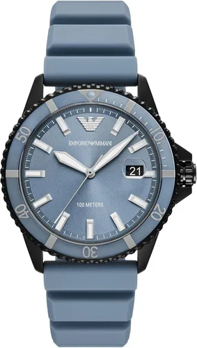 Vista 14 de Emporio Armani World Explorer Dive-Inspired Men's Watch with Stainless Steel, Silicone or Leather Band
