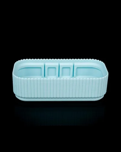 Vista 8 de Organizador Pretty Pillars - Soporte para joyas y maquillaje azul cielo