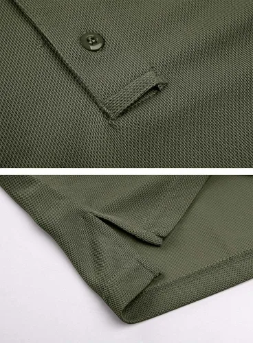 Vista 3 de Camiseta de cuello polo táctica Tacvasen para hombre diseño de manga larga y corta para deportes y uso al aire libre