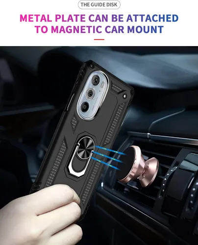 Vista 5 de Funda para Motorola Edge + 2022/Edge 30 Pro con [2 unidades] Protector de pantalla de cristal, para Moto Edge Plus 5G UW 2022, funda protectora
