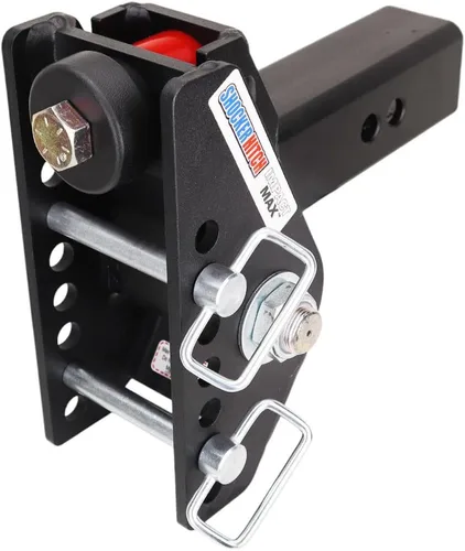 Vista 5 de Shocker Impact Max Cushion Hitch y bola combinada, elevación de 4" a caída de 4", se adapta a enganche de 2-1/2", negro, combo con bolas de 2