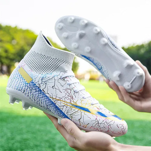 Vista 7 de MEBAMY Botas de fútbol para hombre y mujer, botas de fútbol de césped de alto agarre, zapatos de fútbol profesionales juveniles para interiores
