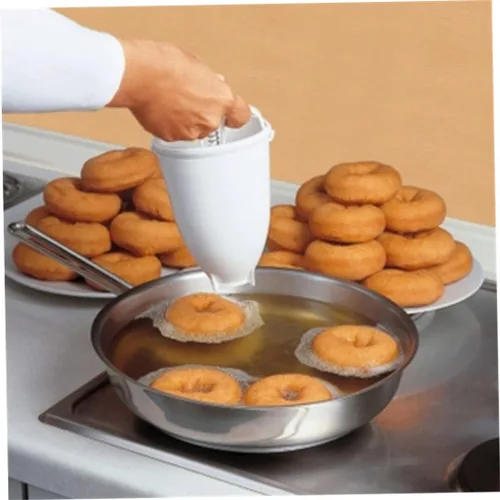 Vista 2 de Fabricantes de donuts, máquina manual de donas de plástico, herramientas de hornear para hacer pasteles de cocina