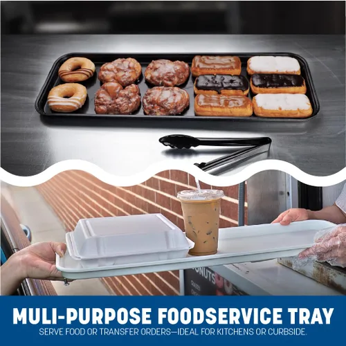 Vista 5 de Carlisle FoodService Products 1230FMT309 Bandeja de exhibición de servicio de alimentos, 30 x 12 pulgadas, color negro (paquete de 12)