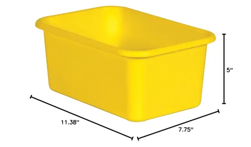 Vista 3 de Teacher Created Resources Cubo de plástico pequeño amarillo, paquete de 6
