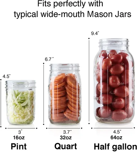 Vista 4 de Paquete de 4 pesas de vidrio de fermentación con mango de fácil agarre para tarros Mason de boca ancha
