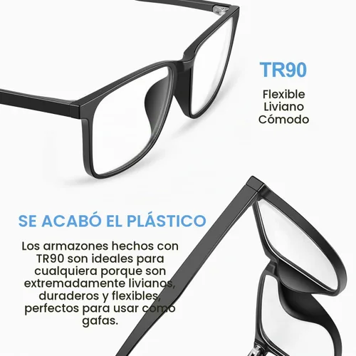 Vista 5 de Paquete de 2 lentes de bloqueo de luz azul para fatiga ocular en computadora Ai01-negro y transparente