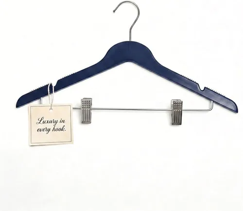 Vista 9 de All Hung Up - Perchas delgadas de plástico con clips, diseño que ahorra espacio con agarre antideslizante, duraderas para el uso diario