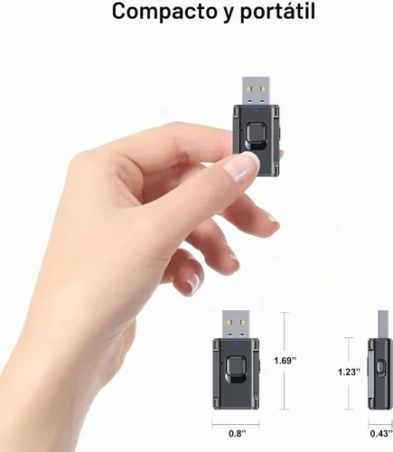 Vista 9 de Transmisor Bluetooth para TV a auriculares USB y 0.138 in Ada AUX Bluetooth Adapter for Car Handsfree Call, Bluetooth Audio Transmitter Receiver