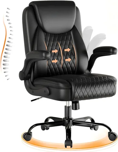 Vista 9 de GTPLAYER Silla de oficina de cuero de la PU, silla de escritorio para el Negro
