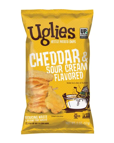 Vista 5 de UGLIES Patatas fritas cocidas en hervidor de agua, aperitivos sin gluten, patatas fritas Kosher, aperitivos sin OMG para niños u oficina, bolsas
