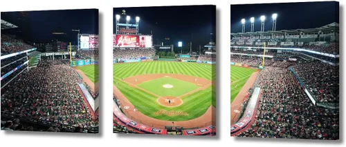 Vista 52 de TUMOVO Arte de pared en lienzo para estadio deportivo, arte de pared de campo Wrigley en Chicago, pinturas de Chicago, impresiones sobre lienzo