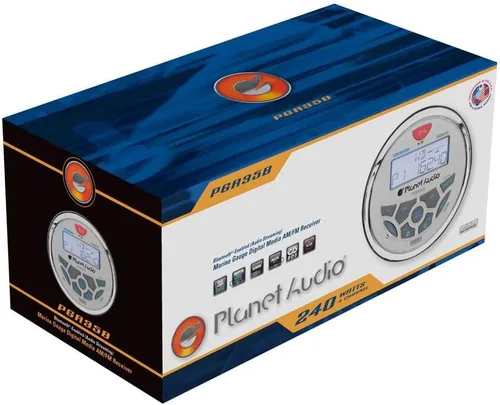 Vista 7 de PLANET AUDIO PGR45B Medios digitales de Bluetooth para radio marítimo, Gris