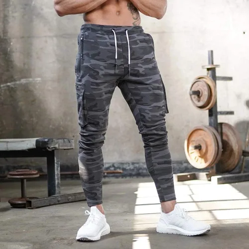 Vista 3 de MECH-ENG Pantalones deportivos para hombre Active Tack Jogger Fitness Pantalones ajustados con bolsillos con cremallera