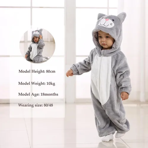 Vista 6 de TONWHAR Unisex-Baby Animal Onesie Costume Cartoon Animal Outfit Homewear Kids' One-Piece Rompers