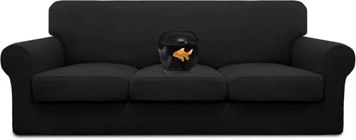 Vista 14 de Easy-Going Funda de sofá 100% impermeable doble de 3 piezas, elástica, suave, para perros, para sofá de 2 cojines separados, protector de muebles a