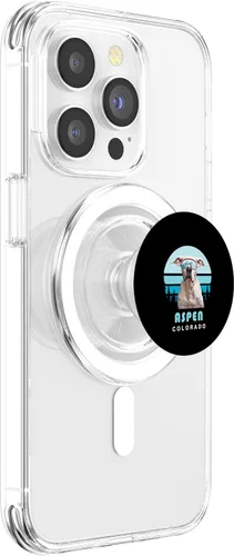 Vista 3 de Dogo Argentino Winter Ski Aspen Colorado Dog Lover PopSockets MagSafe PopGrip for iPhone