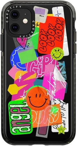Vista 80 de Funda Impact de CASETiFY para iPhone 11 - Tiempo A Solas de Esther Kim - Negro Claro