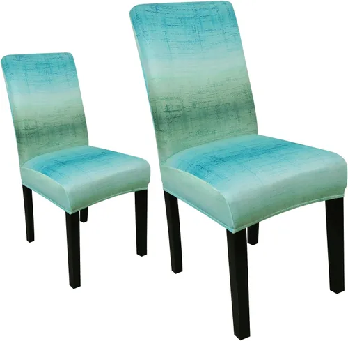 Vista 54 de Fundas para sillas de comedor, juego de 2 fundas, con patrón elástico Parsons, de elastano, extraíbles y lavables, protector para sillas de cocina