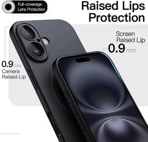 Vista 6 de JETech Funda magnética delgada para iPhone 16, color negro