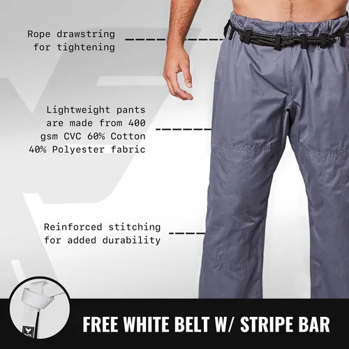 Vista 4 de Elite Sports Kimono para hombres aprobado por la IBJJF (Federación Internacional de Jiu Jitsu Brasileño) de tela pre-encogida para Jiu Jitsu