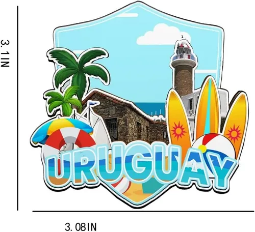 Vista 3 de Uruguay Uruguay imán de nevera de madera 3D monumentos de viaje coleccionables recuerdos decoración hecha a mano -2289