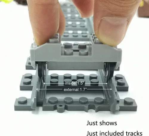 Vista 5 de Juego de 56 pistas de tren urbano recto y flexible, juego de construcción de extensión ferroviaria compatible con la marca principal