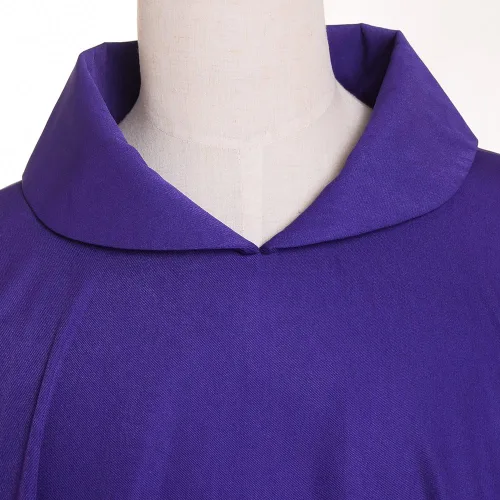 Vista 3 de BLESSUME Chispas de sacerdote bordado con cuello Púrpura