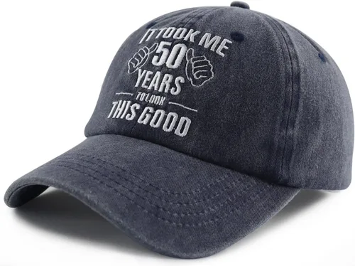 Vista 2 de It Took Me 50 Years to Look This Good Hat para mujeres y hombres, divertida gorra de béisbol ajustable bordada 50 cumpleaños
