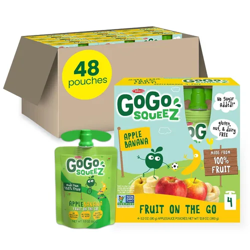 Vista 11 de GoGo squeeZ - Puré de manzana, sin gluten, vegano, puré de manzana sin azúcar, se puede volver a cerrar, bolsas sin BPA