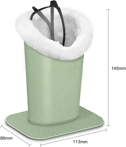 Vista 173 de Fintie Soporte para anteojos forrado de felpa con base magnética, estuche de cuero vegano prémium para lentes
