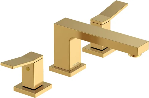Vista 7 de Gerber Avian - Grifo de baño central de 4 pulgadas con 2 manijas con drenaje de toque de metal, bronce cepillado