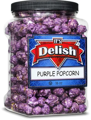 Vista 18 de Palomitas de maíz gourmet con sabor a plátano amarillo de It's Delish, envase jumbo de 16 oz Snack de pop corn aireado a granel - Temática frutal