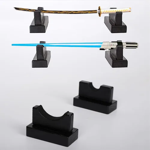 Vista 3 de Lightsaber Wooden Stand, Samurai Sword Stand, Anime Sword Rack Baseball Bat Stand Horizontal Wooden Display Stand Shop Display, Lightsaber