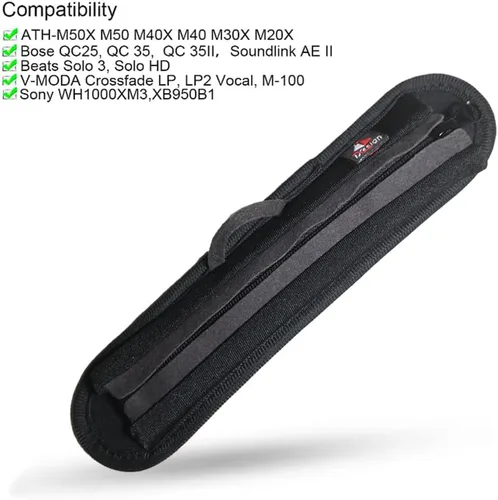 Vista 3 de Protector de cojín de repuesto para Bose, ATH, V-Moda Crossfade LP, Sony, Beats, funda para diadema de auriculares, color negro (negro)