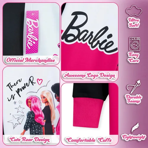 Vista 6 de Barbie - Sudadera con capucha de gran tamaño, vestido tipo suéter para niñas