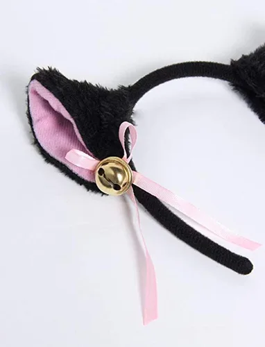 Vista 5 de Conjunto de lencería de cosplay para mujer, disfraz sexy de gatito