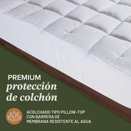 Vista 2 de Beckham Hotel Collection Cubrecolchón híbrido de tamaño individual (extra acolchado) y protector - Funda de colchón acolchada impermeable