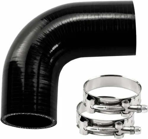 Vista 9 de Ucreative - Acoplador de silicona de 90 grados con abrazaderas de perno en T de 1,5 pulgadas 4 capas, 0.197 in de grosor, alto rendimiento