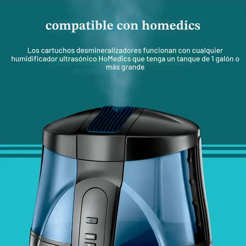 Vista 6 de HoMedics Cartucho de desmineralización para humidificadores ultrasónicos, paquete de 4 filtros de humidificador, filtra depósitos minerales