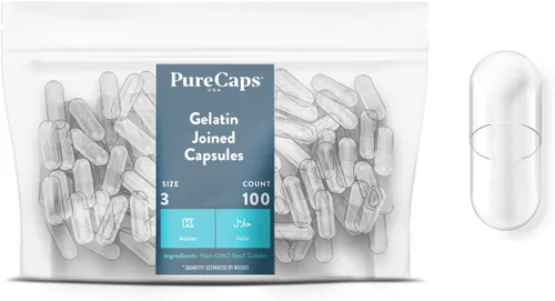 Vista 9 de PureCaps USA - Cápsulas de gelatina vacías tamaño 3 1,000 pastillas unidas Transparentes Certificado sin OMG SLS, gluten, sin conservantes