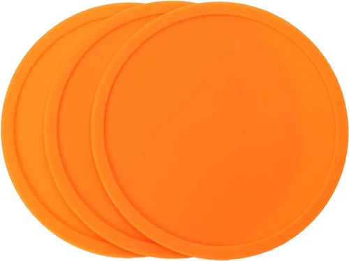 Vista 10 de ONLYKXY 3 posavasos de silicona de 3.93 pulgadas, posavasos redondos para bebidas, café, té (negro)