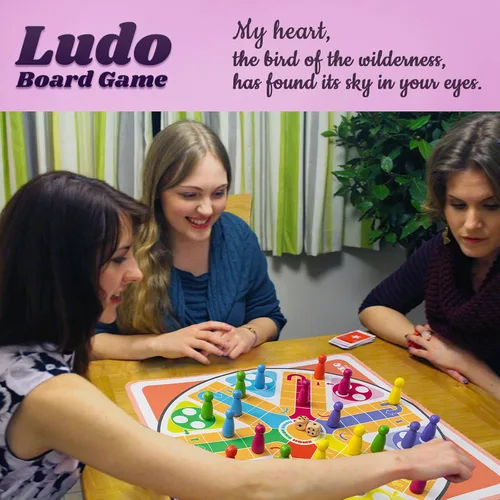 Vista 6 de Juego de mesa Ludo de 20 pulgadas, juego de Ludo para adultos para 2-6 jugadores, juegos de mesa de Ludo y parchís, adecuados para reuniones